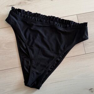Black Ruffled Bikini Bottom